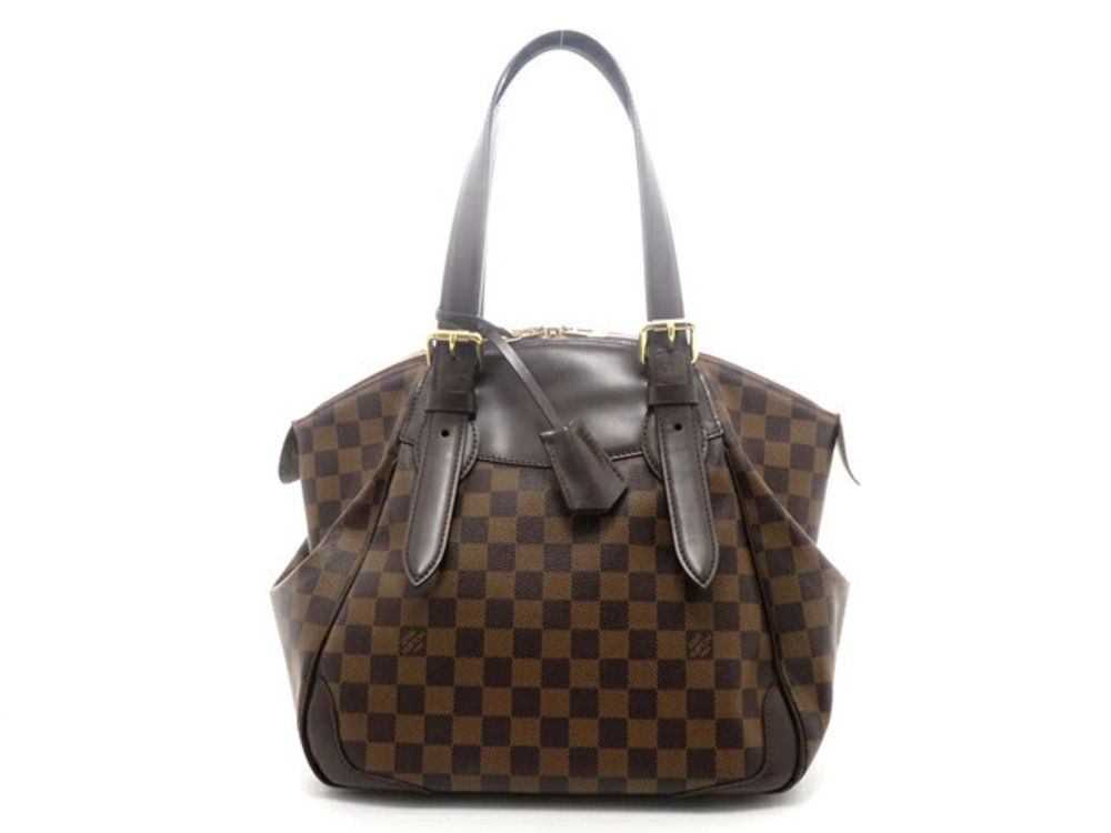 LOUIS VUITTON Verona Damier Bag Handbag Canvas Brown